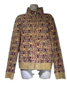 Reverse XL Revers E Tan Purple Heart Dollar Sign Full Zip Sweatshirt Jacket